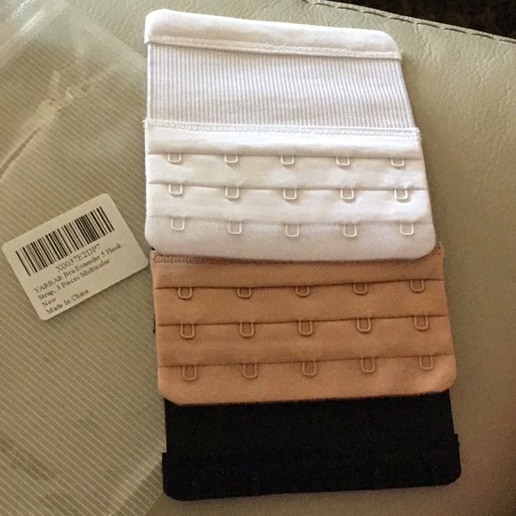 NEW! Yarbar Bra-Extenders, 5 Hook, Set of 3 White, Beige & Black - Picture 3 of 3